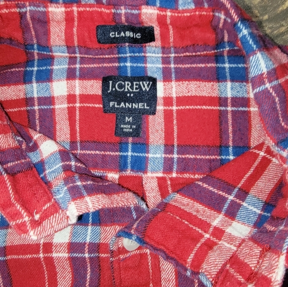 J. Crew Red and Blue Plaid Men's Shirt - Picture 2 of 9